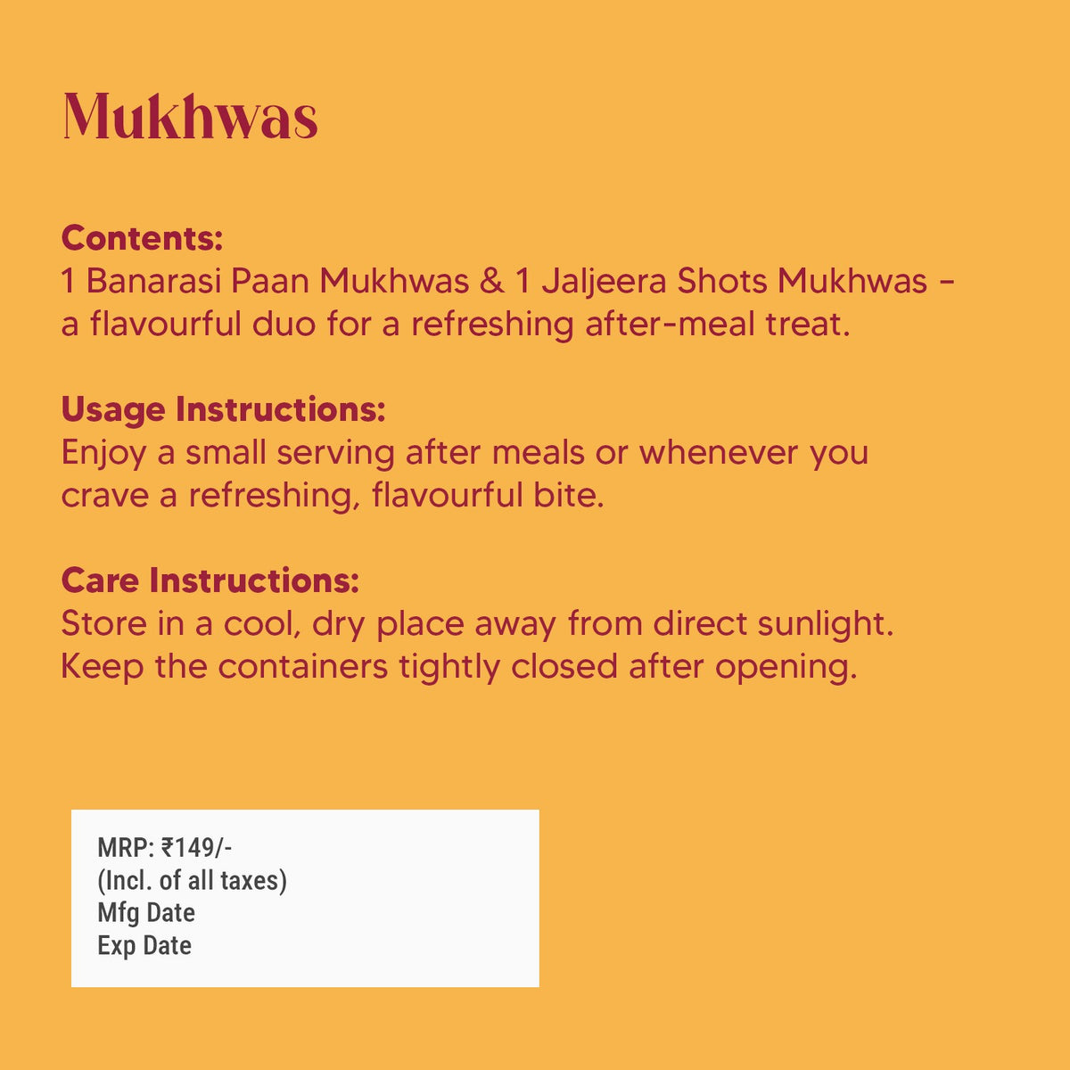Mukhwas - Jaljeera & Paan