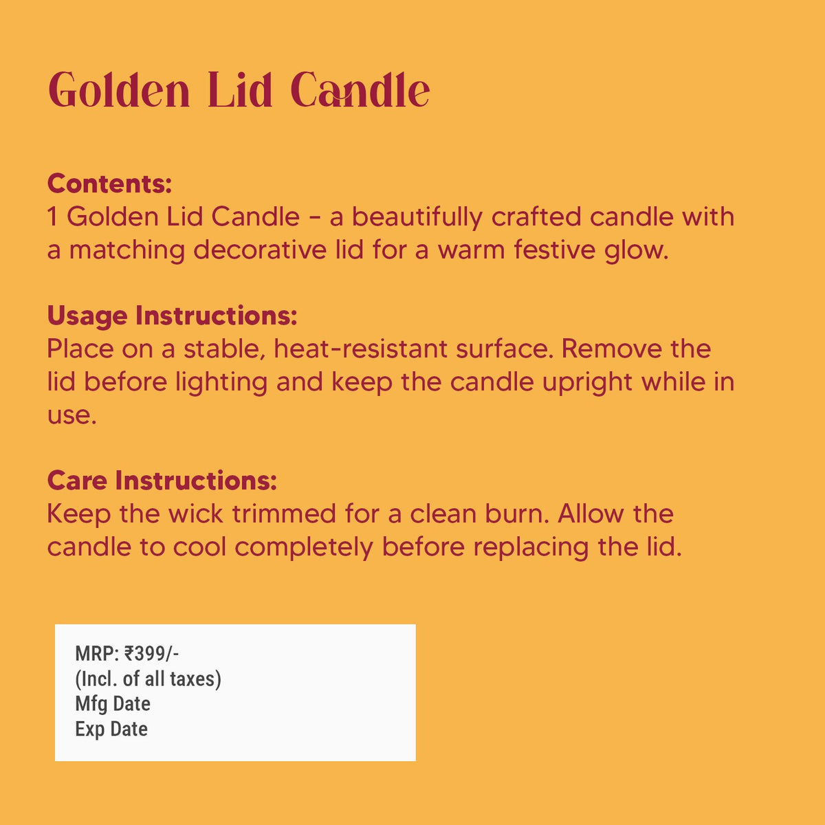 Golden Lid Candle