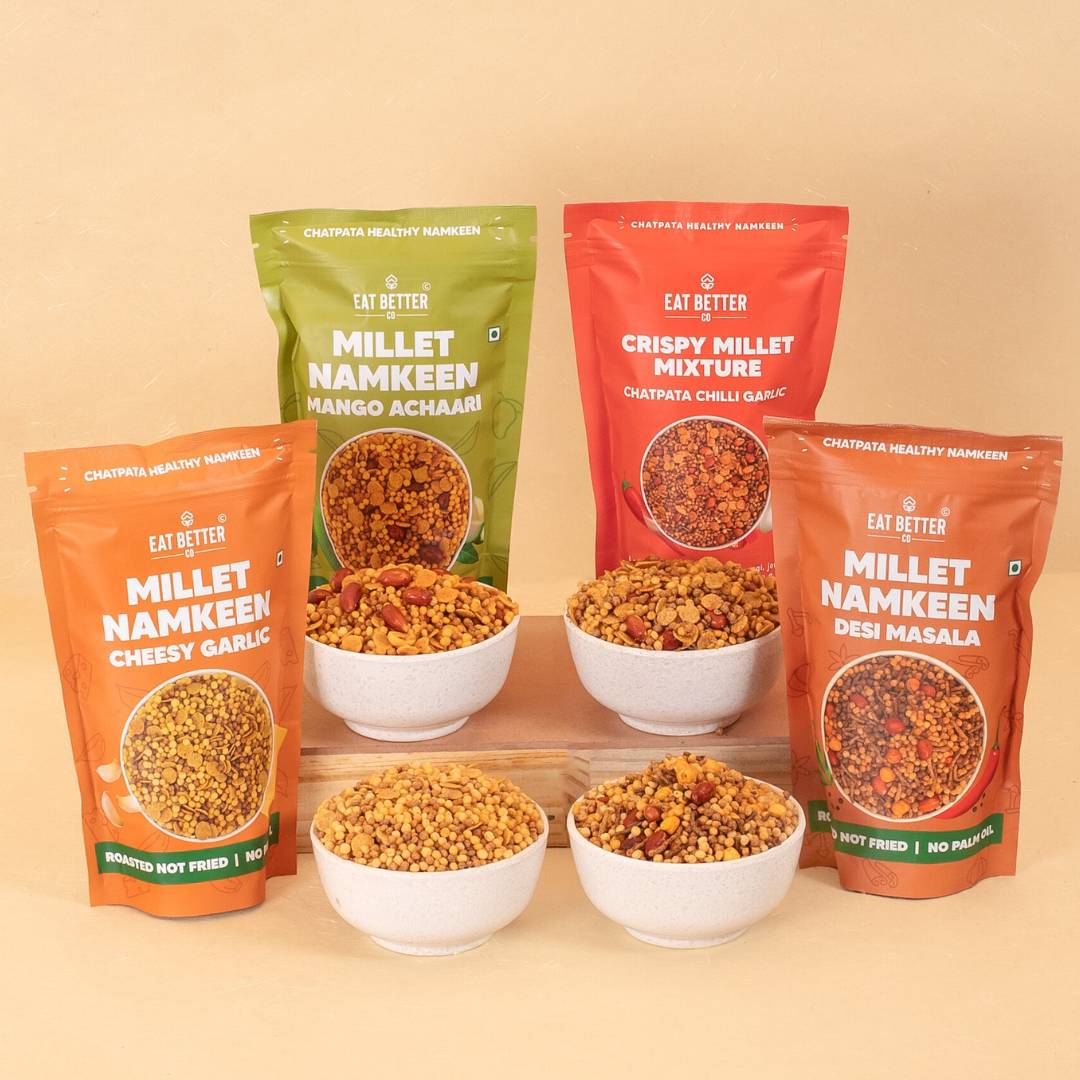 Millet Namkeen Combo - Healthy Snacks in Four Flavours - 4*100 grams