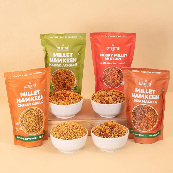 Millet Namkeen Combo - Healthy Snacks in Four Flavours - 4*100 grams