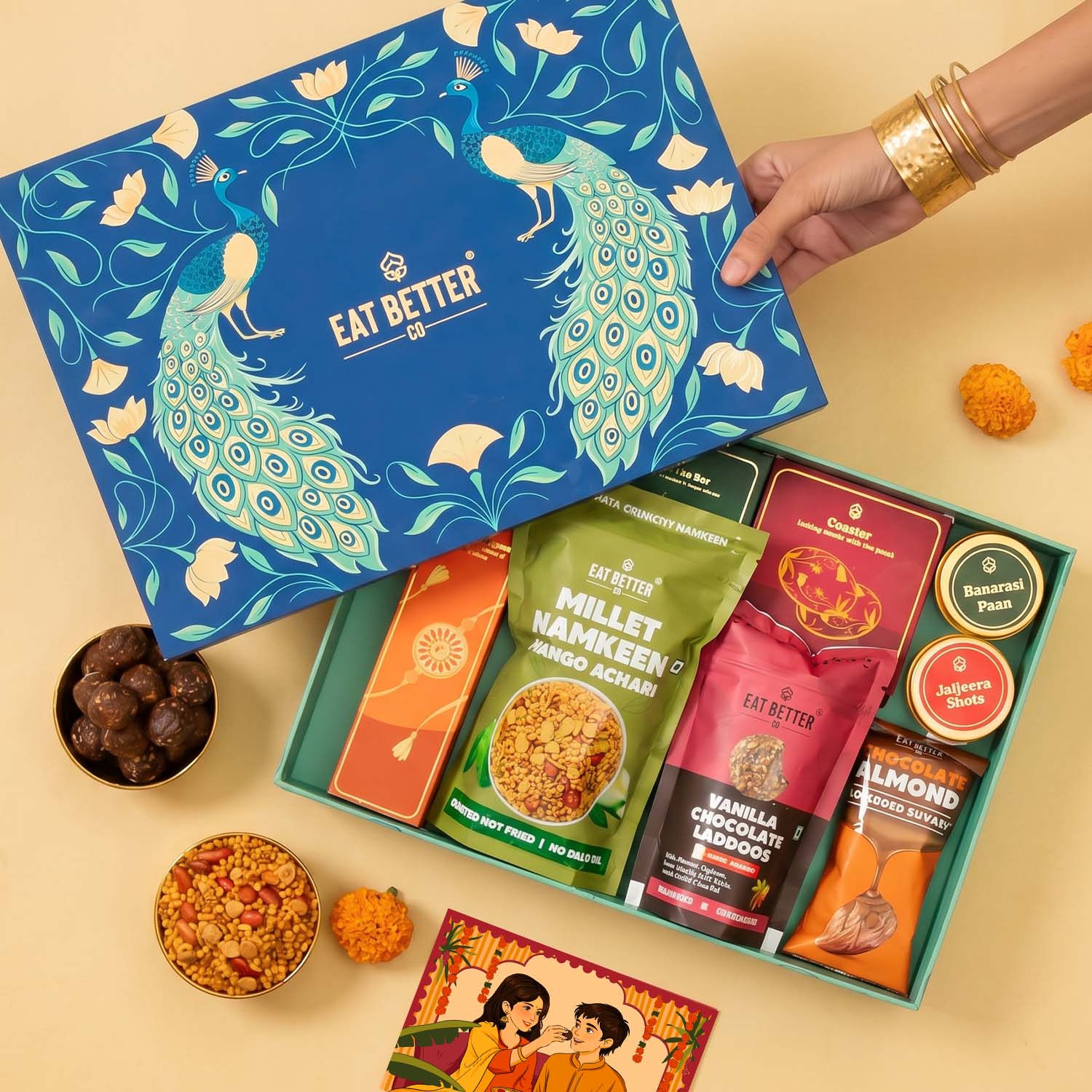 Mayur - 12 Item Rakhi Gift Hamper for Brother