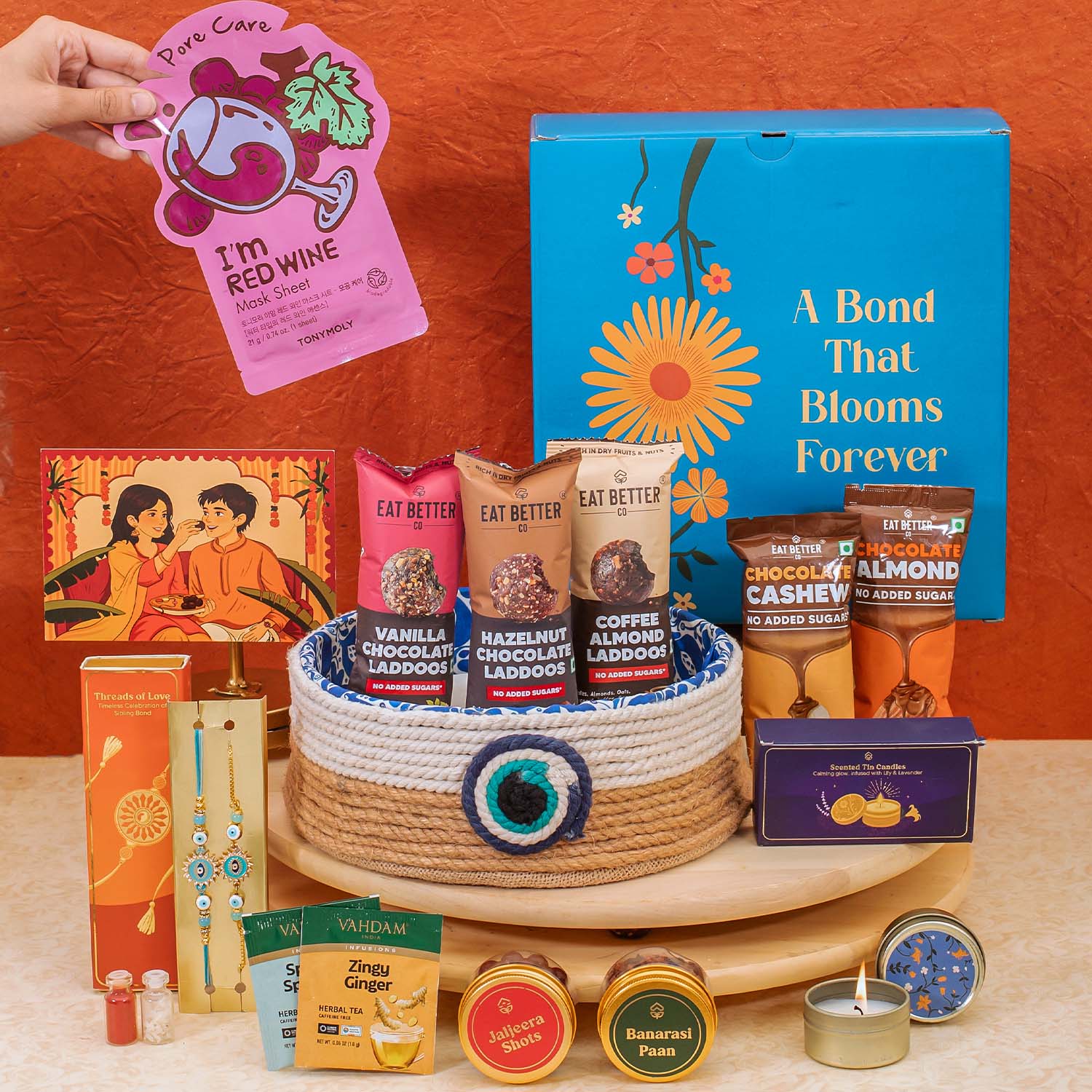 Nazar Na Lage - 17 Item Rakhi Gift Hamper for Bhaiya Bhabhi