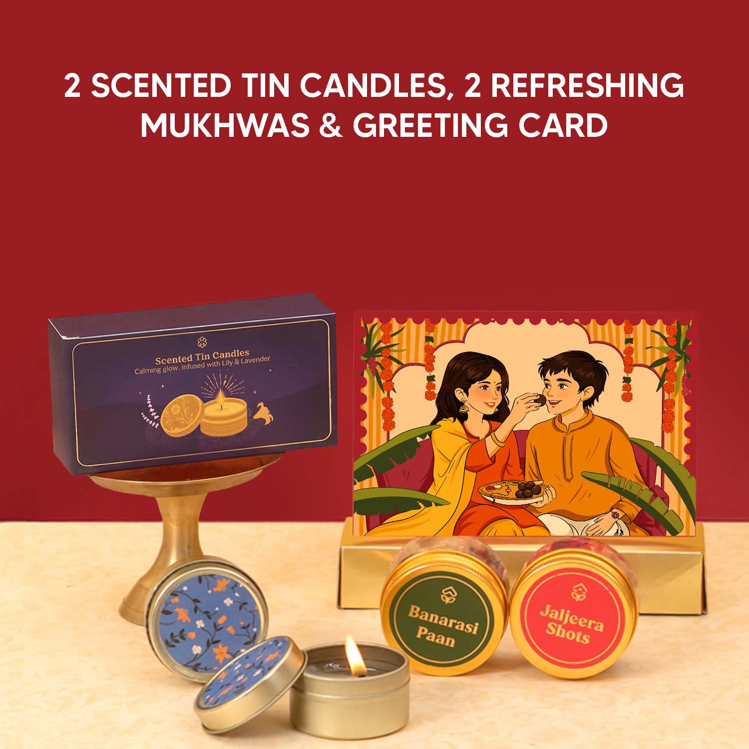 Sneh - 12 Item Rakhi Gift Hamper for Bhaiya Bhabhi
