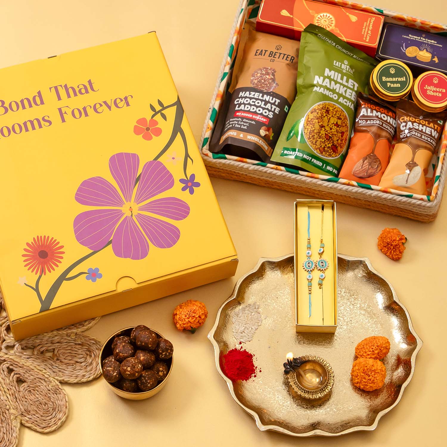 Uphaar - 13 Item Rakhi Gift Hamper for Bhaiya Bhabhi
