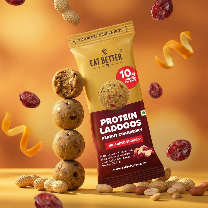 Peanut Cranberry - Protein Laddoos | 5 Packets - 220 g