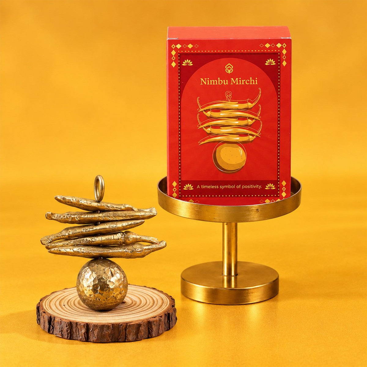 Brass Finished Nimbu Mirchi