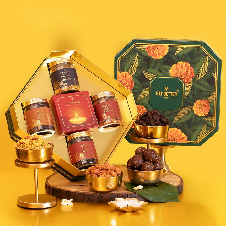 Marigold Dry-Fruit & Sweets Jars Hamper