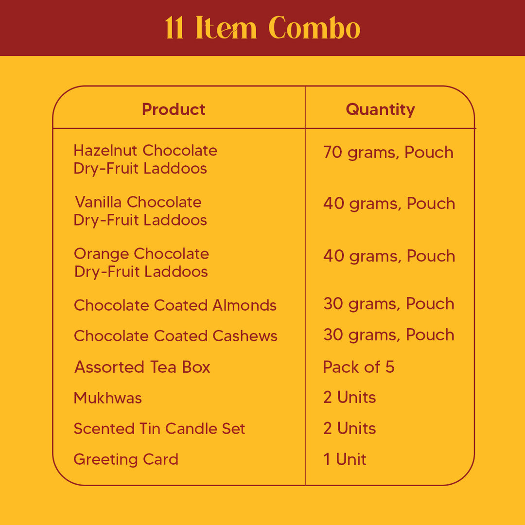 Marigold Gift Hamper for Diwali - 11 Items Combo