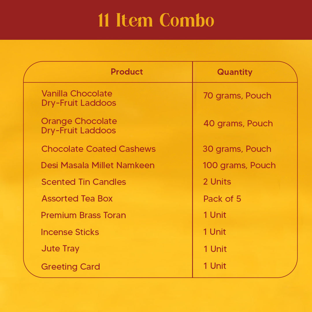 Eternal Jute Tray Diwali Hamper - 11 Item Combo