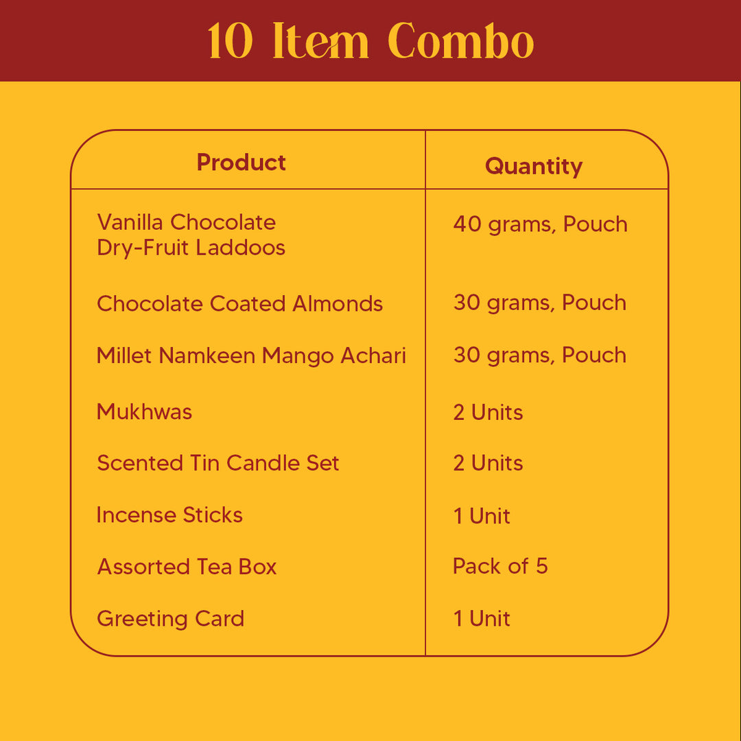 Utsav - Diwali Gift Hamper - 10 Item Combo