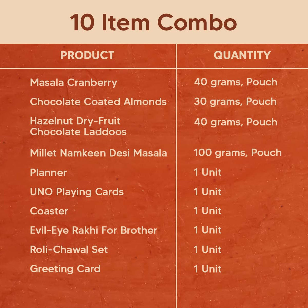 Yaadon Ka Dabba 10-Item Rakhi Gift Hamper for Brother