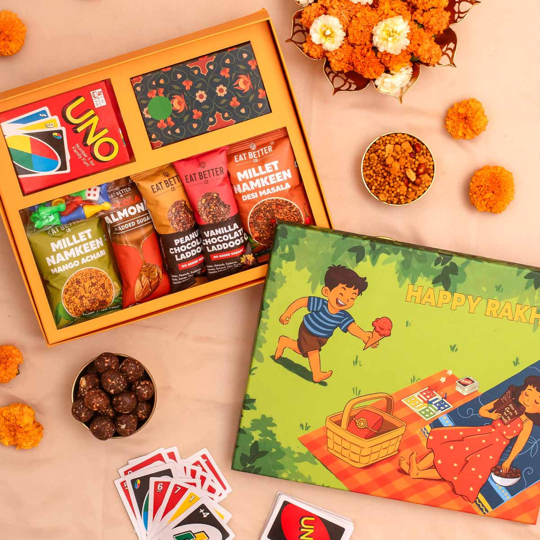 Happy Memories Gift Hamper for Brother – 10-Item Celebration Gift with Uno & Ludo