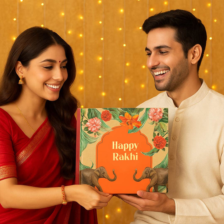 Sneh - Jumbo Rakhi Gift Hamper for Brother - 10-Item Combo