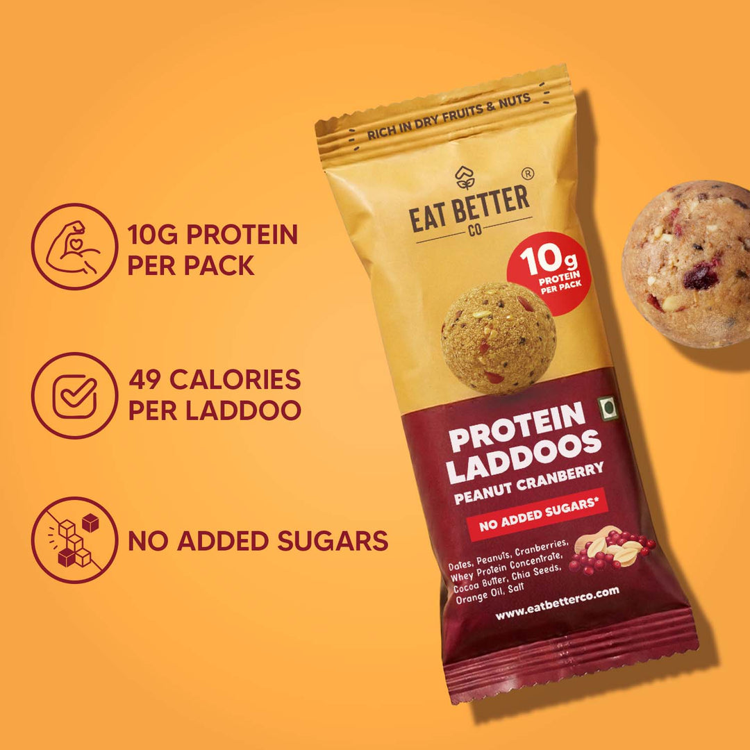 Peanut Cranberry - Protein Laddoos | 5 Packets - 220 g