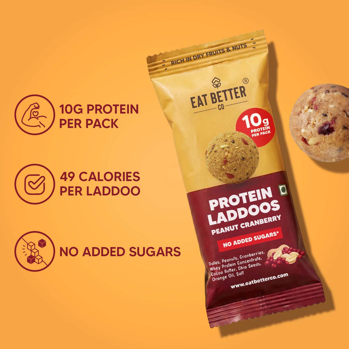 Peanut Cranberry - Protein Laddoos | 5 Packets - 220 g