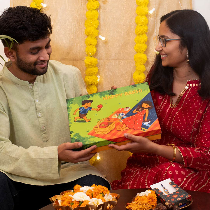 Happy Memories Gift Hamper for Brother – 10-Item Celebration Gift with Uno & Ludo