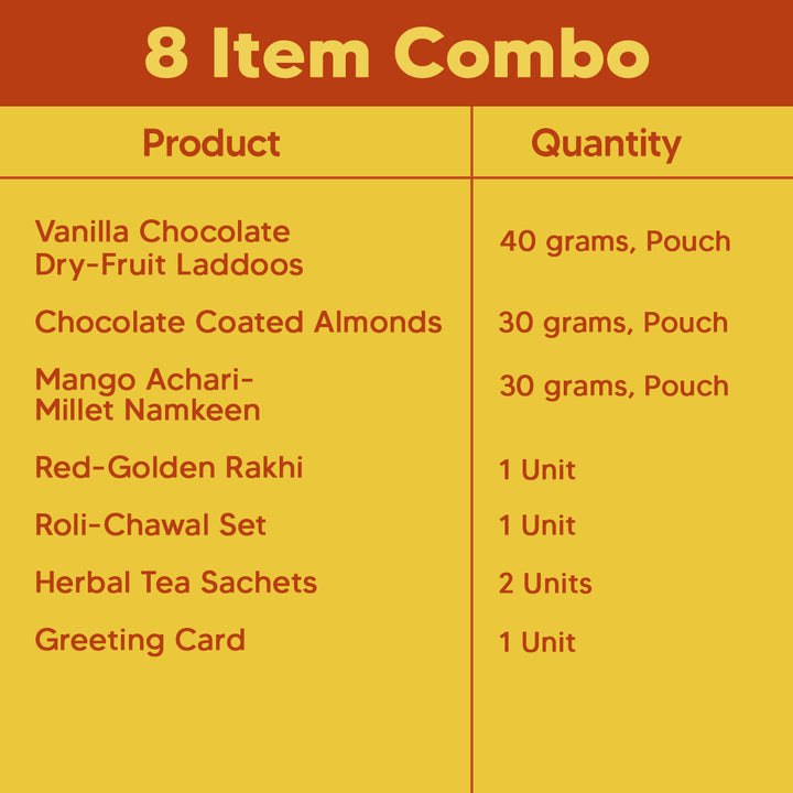 Bandhan Rakhi Gift Hamper for Brother - 8-Item Combo