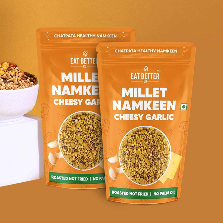 Millet Namkeen - Cheesy Garlic - Pack of 2 - 200 grams