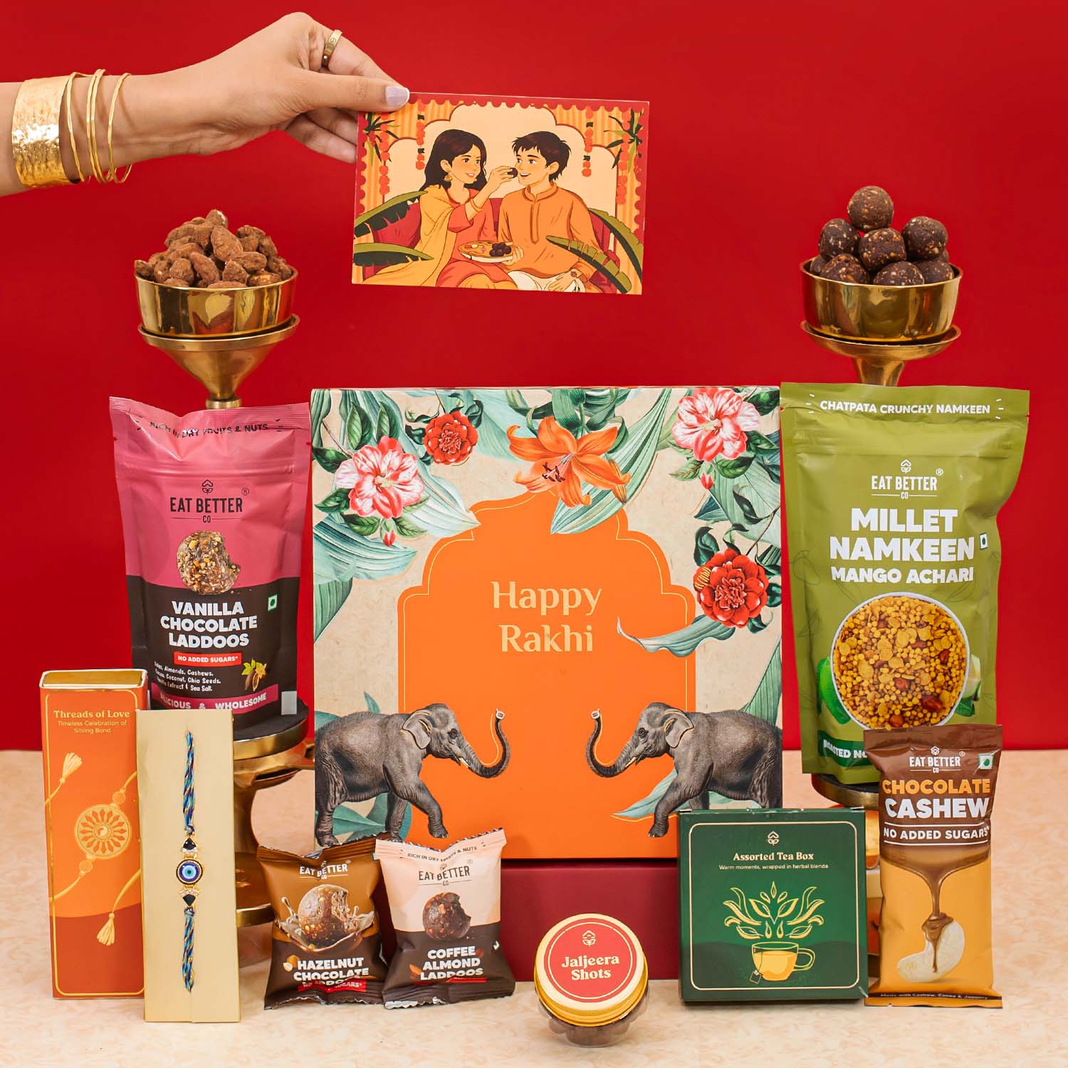Gajraj - 10 Item Rakhi Gift Hamper For Brother