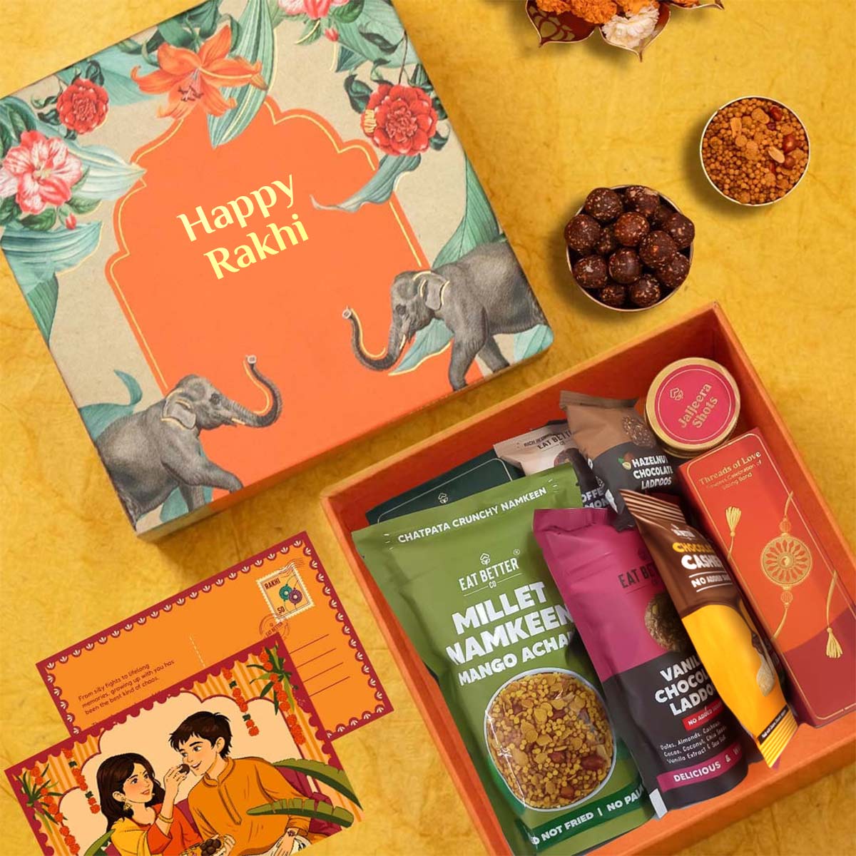 Gajraj - 10 Item Rakhi Gift Hamper For Brother