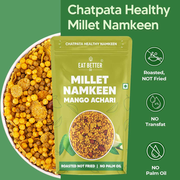 Millet Namkeen - Mango Achaari - Pack of 2 - 200 grams - Healthy Snacks