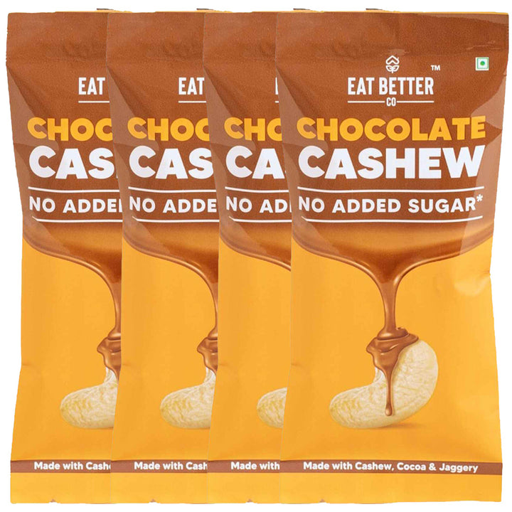 Chocolate Coated Cashews - No Added Sugar - Healthy Chocolate Replacement - Pack of 4 - 160 grams
