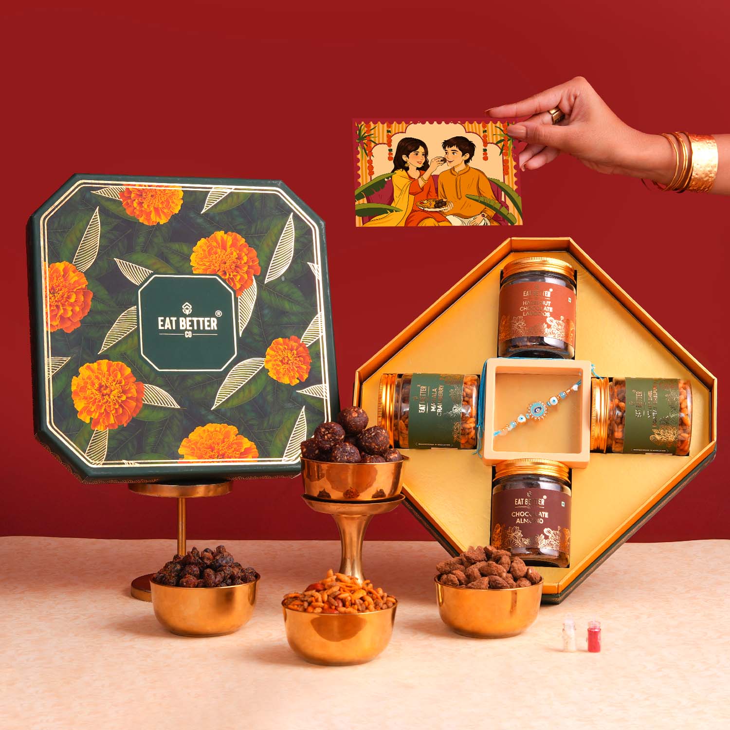Marigold - 7 Item Rakhi Gift Hamper for Brother
