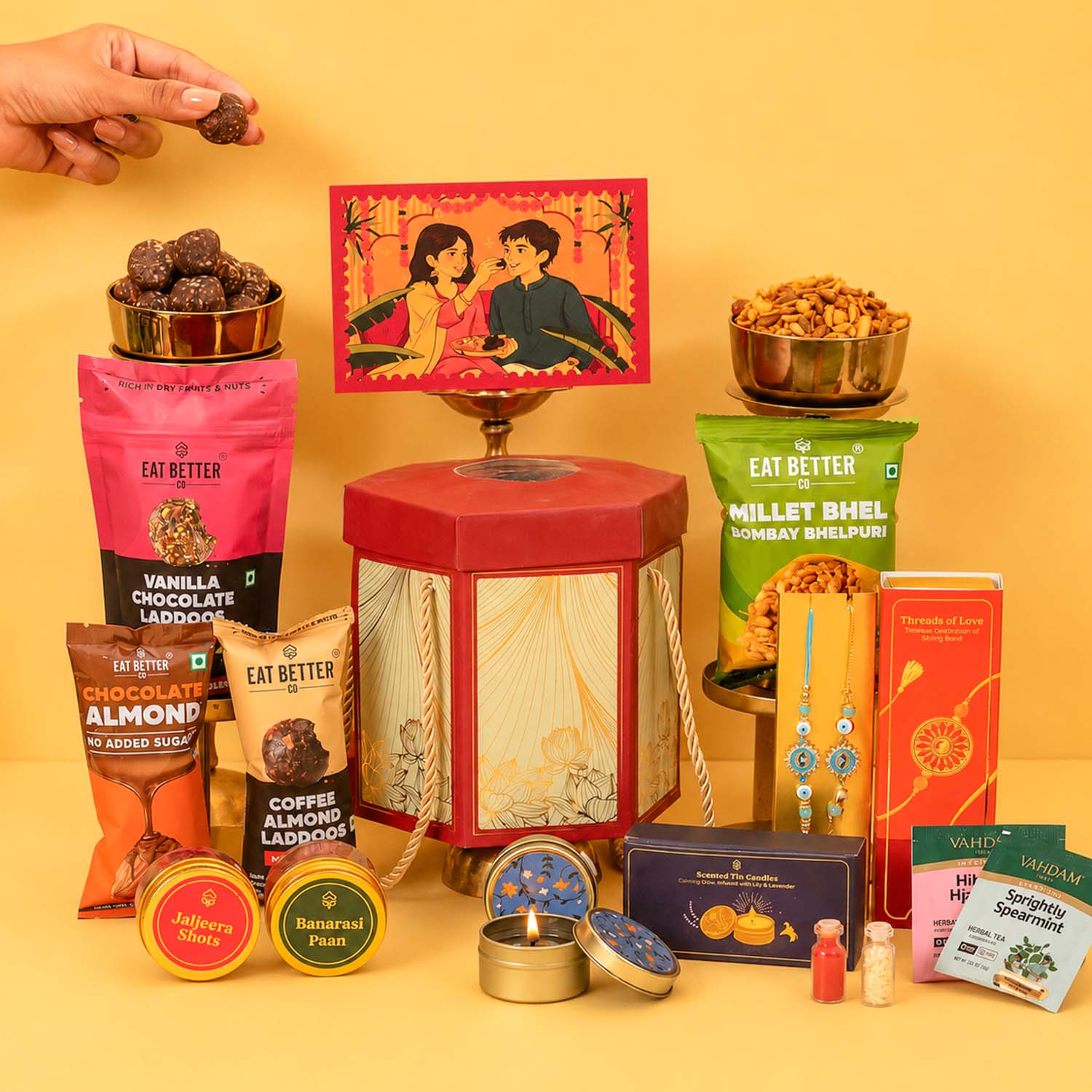 Pyar Ka Pitara - 14 Item Rakhi Gift Hamper for Bhaiya Bhabhi