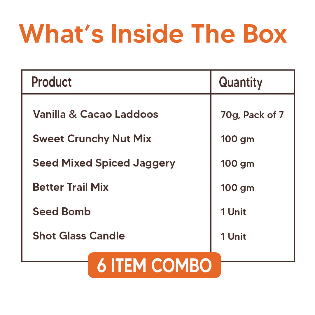 Imperial Gift Hamper - Dry-Fruit Laddoos, Nut Mixes, Candle & more